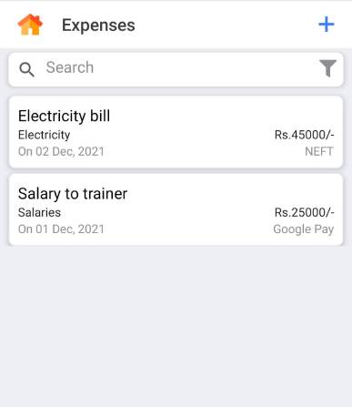 expenses screen